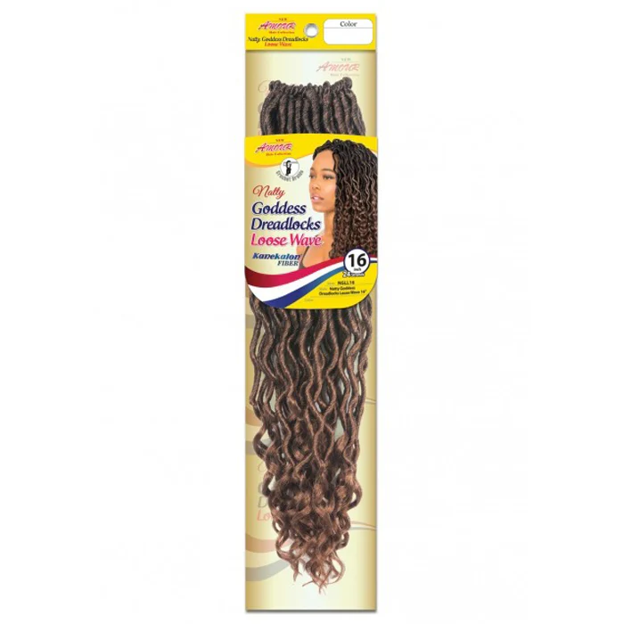 Amour Natty Pre-Looped Crochet Braids - GODDESS DREADLOCKS LOOSE WAVE 16"