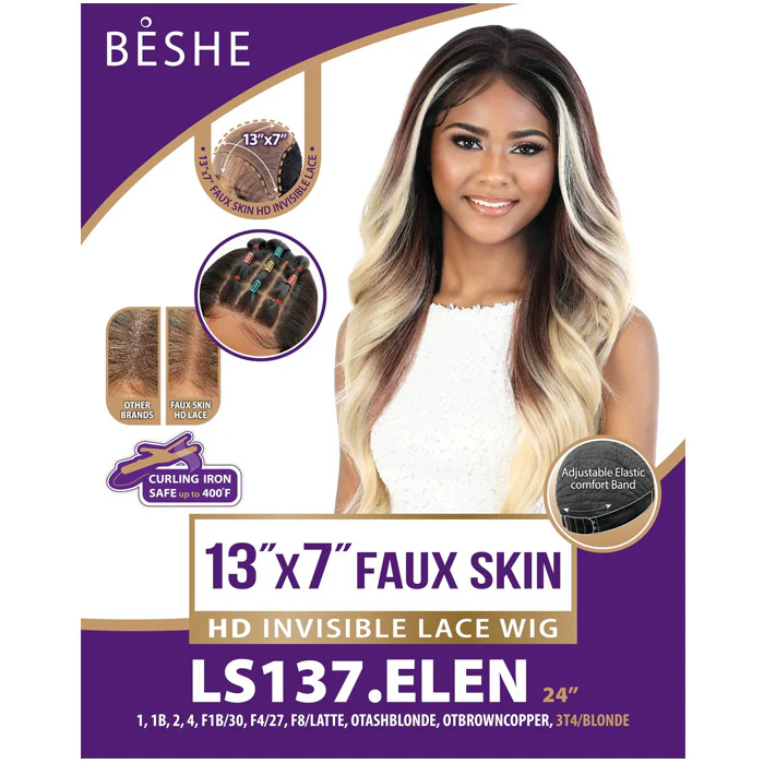 Beshe Glueless 13x7 Faux Skin HD Invisible Lace Frontal Wig - LS137.ELEN - Image 5