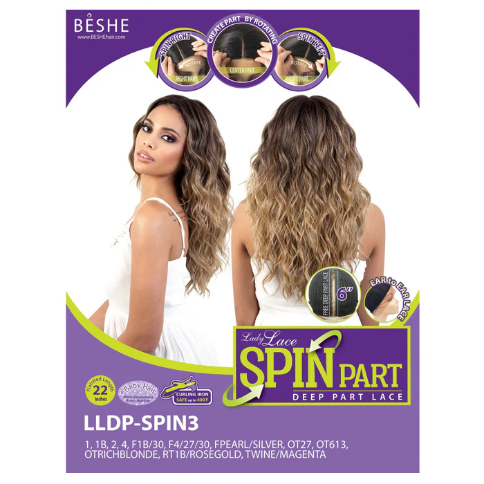 Beshe Lady Lace Spin Part 6" Deep Part Swiss Lace Front Wig - LLDP-SPIN3 - Image 7