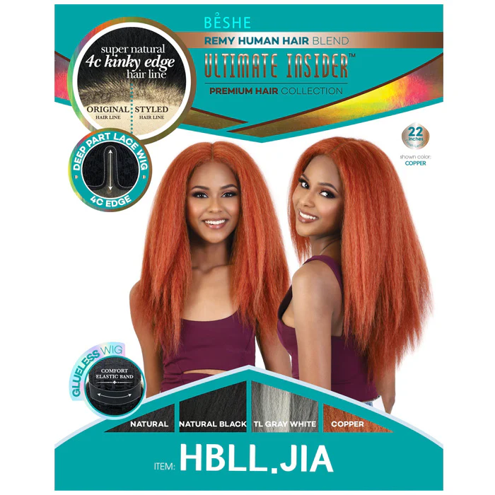Beshe Ultimate Insider Remy Human Hair Blend Glueless HD Lace Wig - HBLL.JIA - Image 5