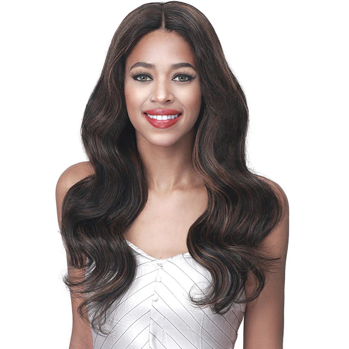 Bobbi Boss 100% Human Hair HD Lace Wig 4" Deep Part - MHLF492 NATURAL WAVE 18"