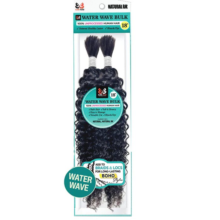 Bobbi Boss 100% Unprocessed Human Hair Bulk Braids - WATER WAVE BULK 18"