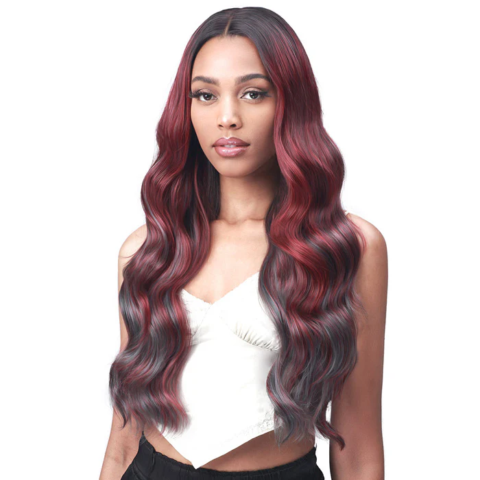 Bobbi Boss 5" Deep Lace Front Wig Chunky Highlights - MLF554 ROSEWOOD