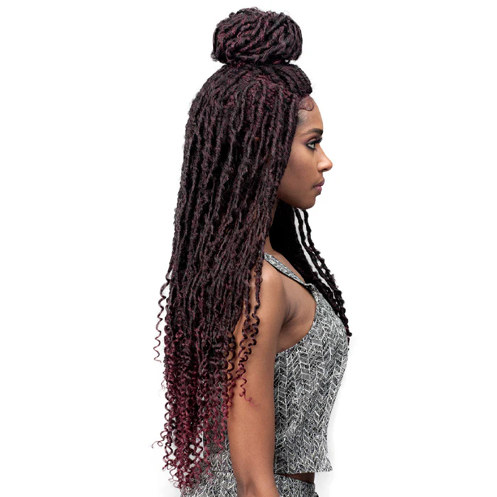 Bobbi Boss Braided Lace Front Wig Free Parting Nu Locs Curly Tips 30 - MLF619 - Image 3