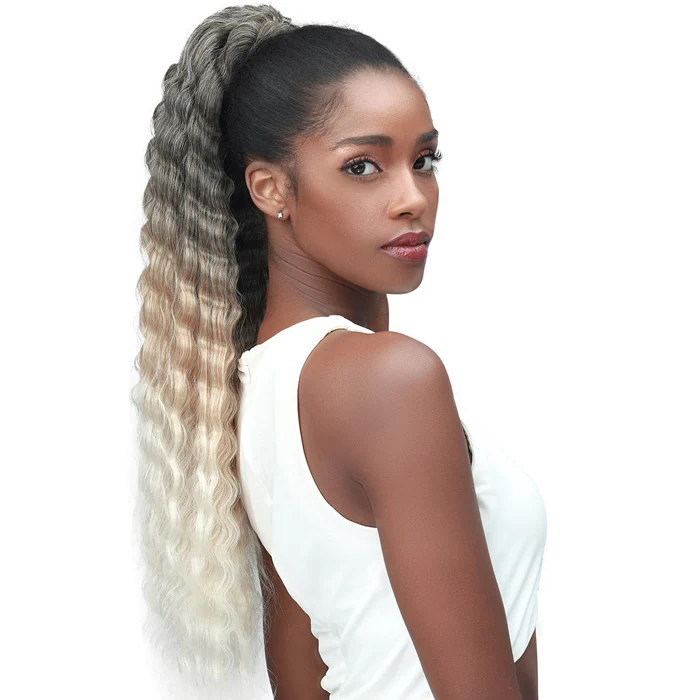 Bobbi Boss Human Hair Blend Tress Up Ponytail CRIMP CURL 14" - 26" - Image 3