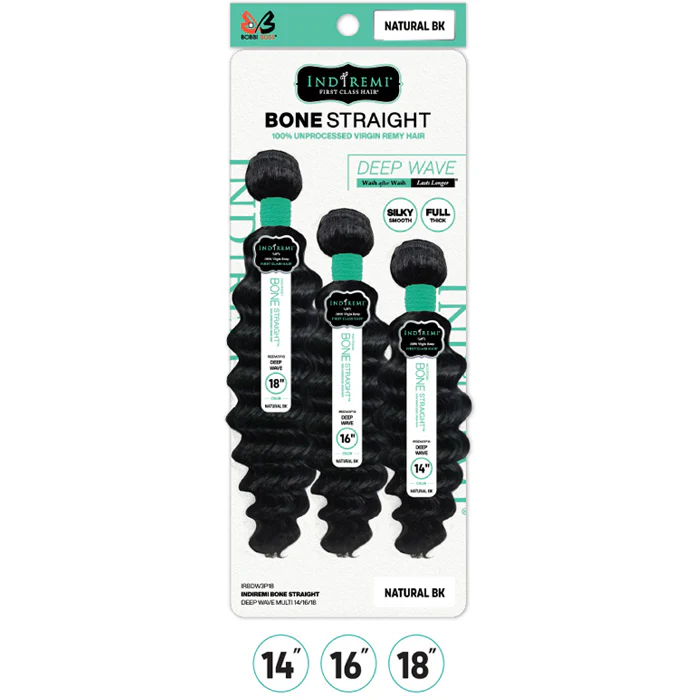 Bobbi Boss Indiremi 100% Unprocessed Virgin Remy Hair Weave Bone Straight - DEEP WAVE MULTI - Image 3