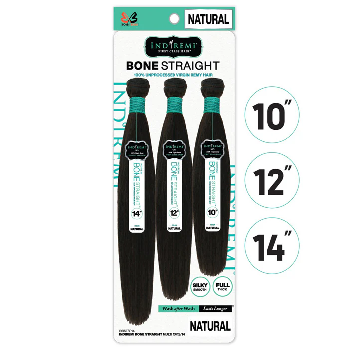 Bobbi Boss Indiremi 100% Unprocessed Virgin Remy Hair Weave - BONE STRAIGHT MULTI - Image 2