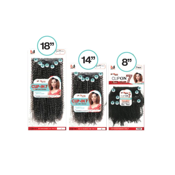 Bobbi Boss Miss Origin Clip-On Weave - BOHEMIAN CURL 7 PCS 8" - Image 2