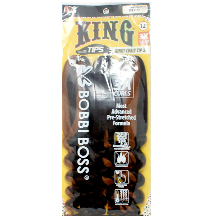 Bobbi Boss Synthetic Pre-Feathered Braid - 3X KT KINKY 3A CURLY TIP 12" - Image 2