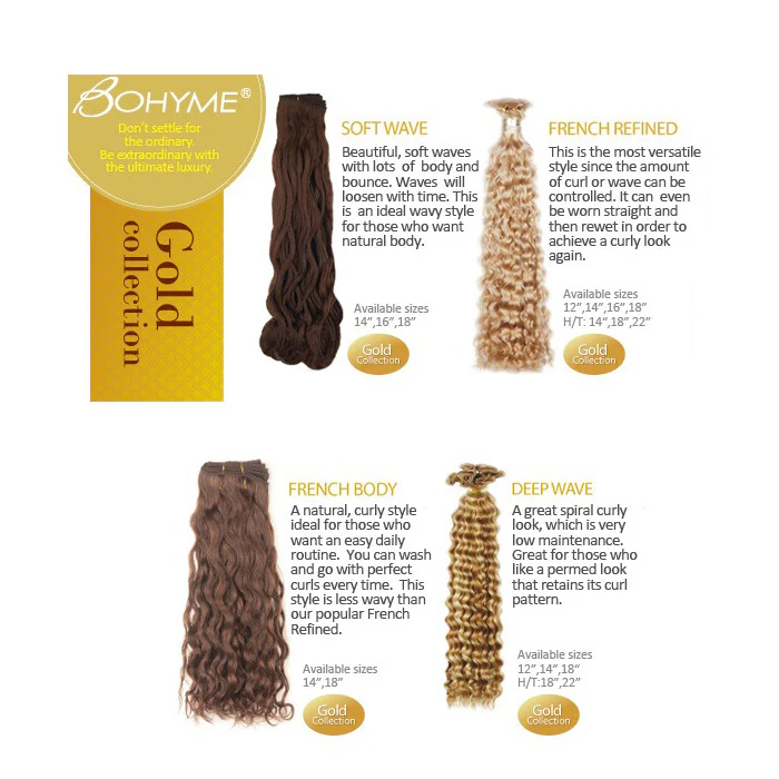 Bohyme Gold 100% Remy Human Hair Weave - DEEP WAVE 12/14/18" (Machine Tied) - Image 4