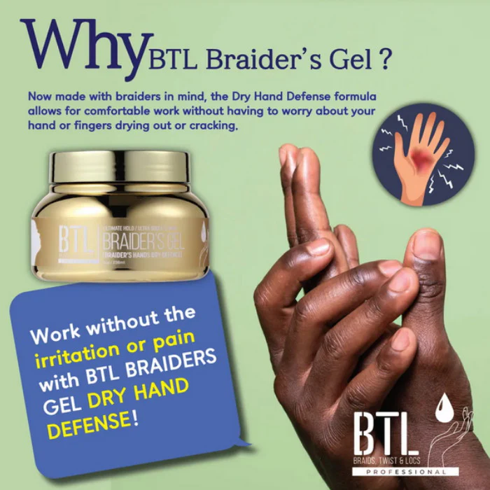 BTL PROFESSIONAL Braider's Gel Braider's Hands Dry Defense 8OZ - Image 2