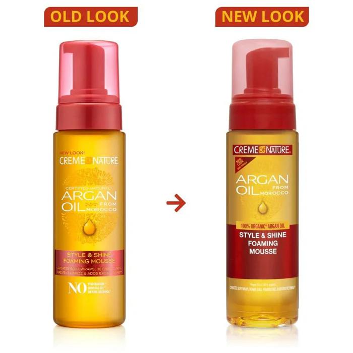 Creme of Nature Argan Oil Style & Shine - FOAMING MOUSSE 7 oz - Image 6