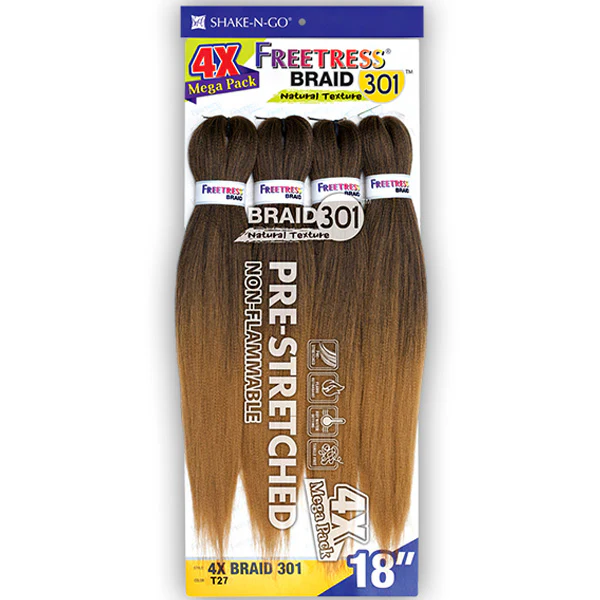 Freetress Braid Pre-Stretched Mega Pack - 4X BRAID 301 18" - Image 3