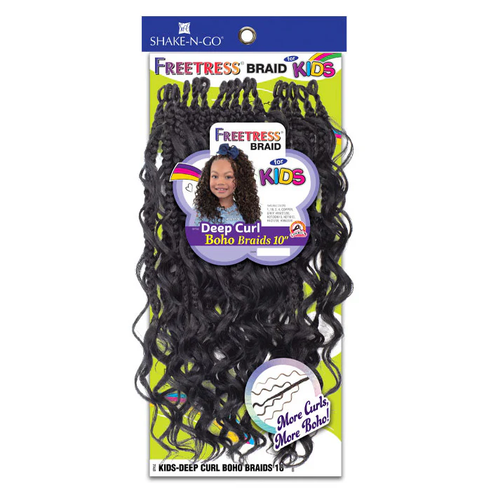 Freetress for Kids Pre-Looped Crochet Braids - DEEP CURL BOHO BRAIDS 10" - Image 3