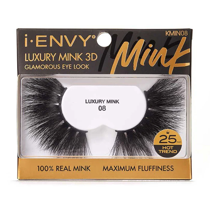 iENVY By Kiss 100% Real Mink Luxury Mink 3D Lashes 20 mm - LUXURY MINK (KMIN 08/11/15/16/23)
