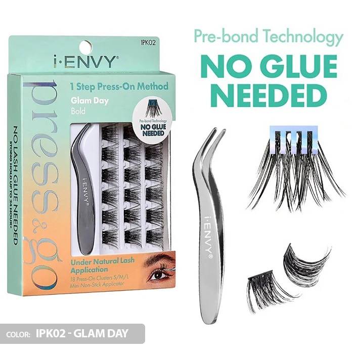 iENVY By Kiss Press & Go Pre-Glued Lash Clusters All-In-One Lash Kit - IPK01/IPK02/IPK03 - Image 5