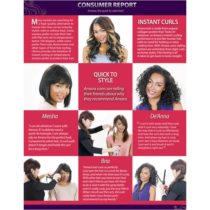 It's Ultima Amara Organic Protein Hair Weave - PERM YAKI 18/20/24" - Image 7