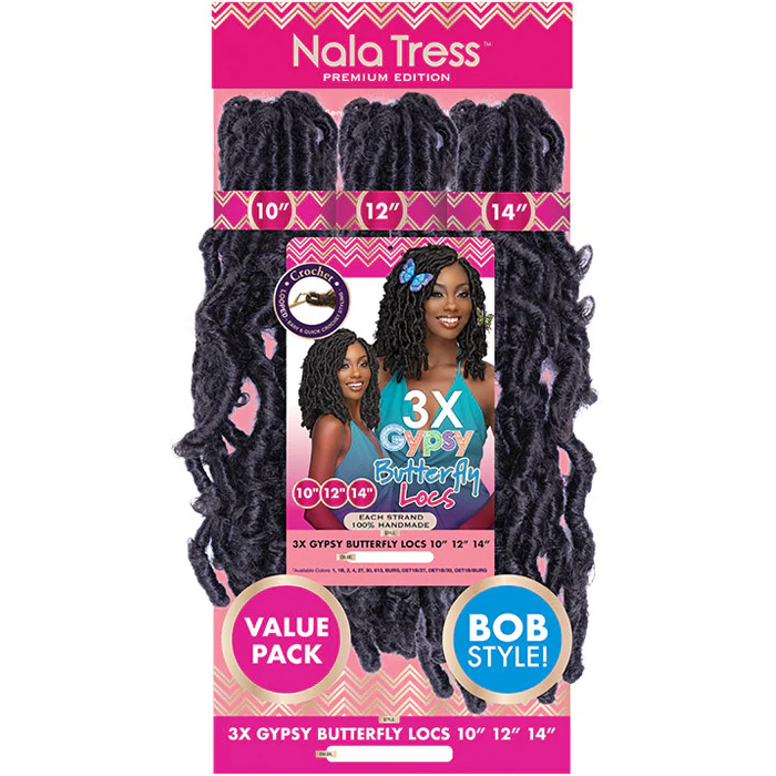 Janet Collection Nala Tress Looped Crochet Braids - 3X GYPSY BUTTERFLY LOCS 10/12/14" - Image 4