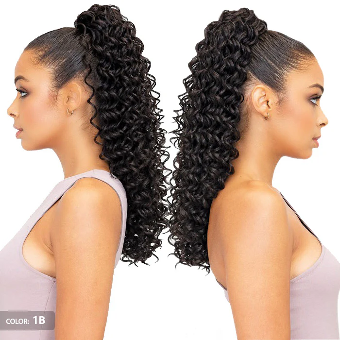 Janet Collection Everytime Noir Drawstring Ponytail - CITRON D/S - Image 4