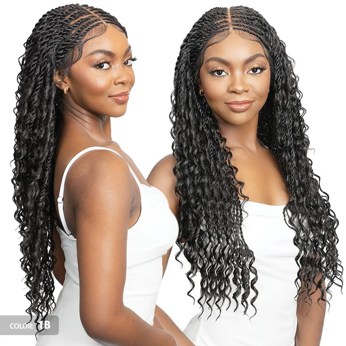 Janet Collection Melt Human Hair Blend Glueless 360 HD 13x6 Lace Front Wig - BOHO SENEGAL TWIST 30" - Image 2