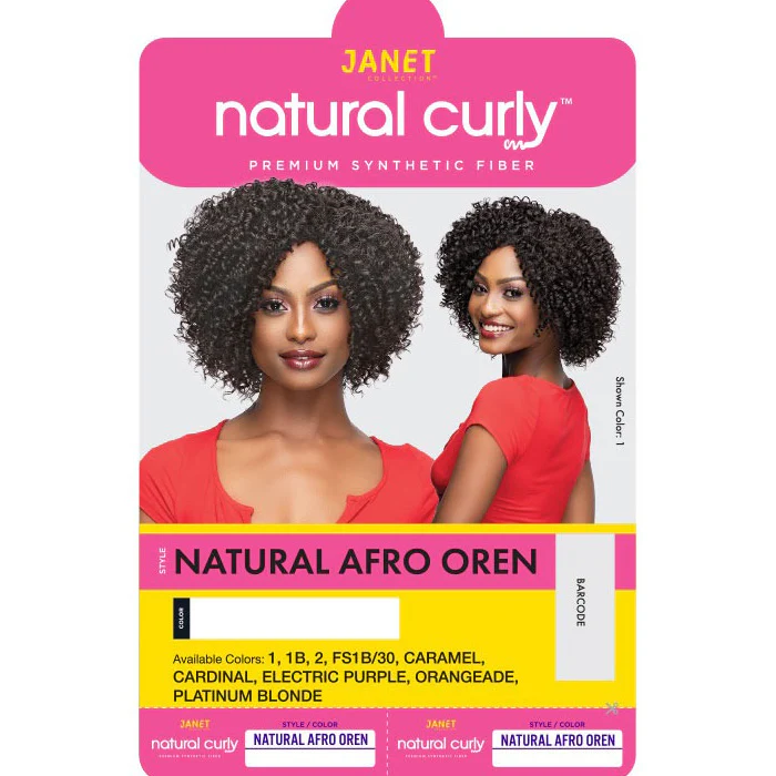 Janet Collection Natural Curly Full Wig - NATURAL AFRO OREN - Image 7