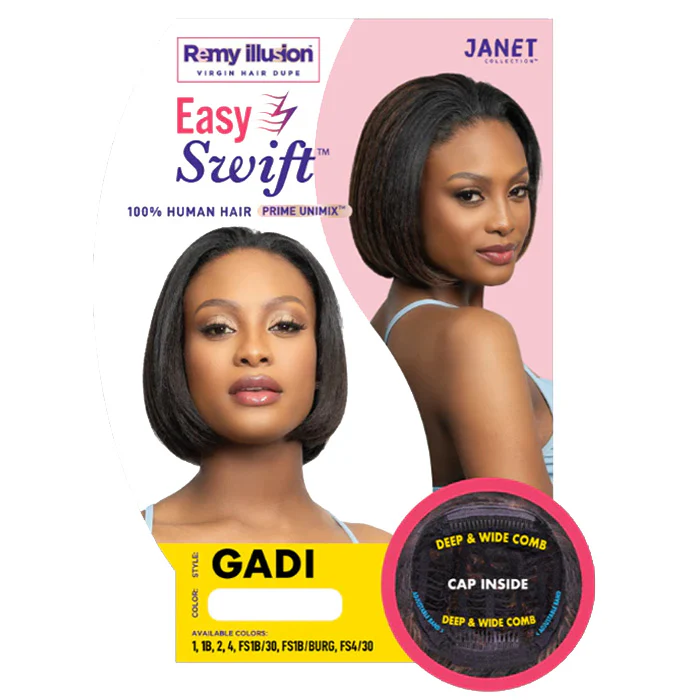 Janet Collection Remy Illusion Easy N Swift 100% Human Hair Blend Half Wig - GADI - Image 4