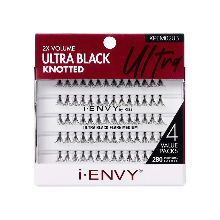 Kiss i-envy Individual Eyelashes - ULTRA BLACK MEDIUM MULTI PACK KPEM02UB - Image 2