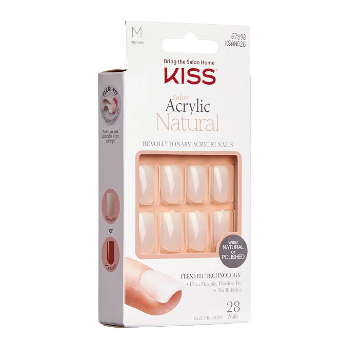 KISS Salon Acrylic Natural Nails 28pc - Euphoria - Image 2