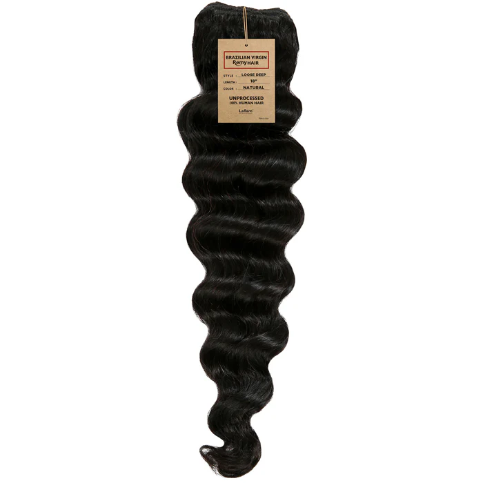 Laflare 100% Unprocessed Brazilian Virgin Remy Human Hair Weave - NATURAL LOOSE DEEP 12-22" - Image 2