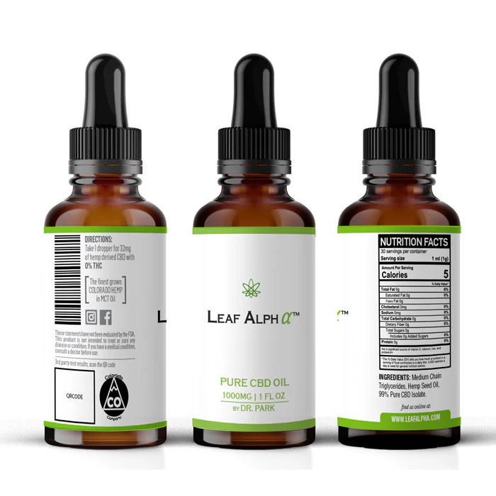 Leaf Alpha Pure CBD OIL 1000 Mg (1 FL OZ) / 2000 Mg (2 FL OZ) by Dr. Park - Image 2