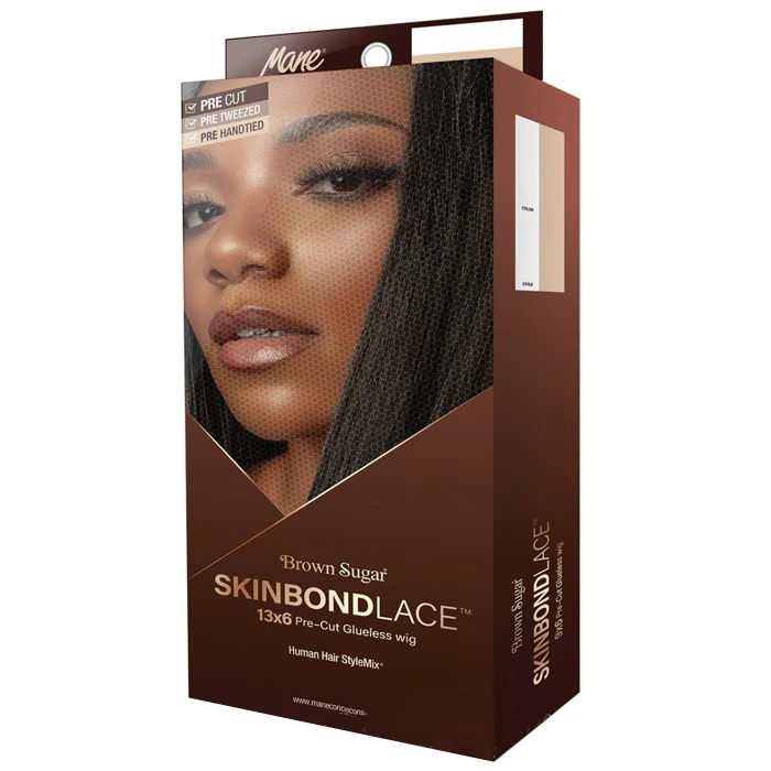 Mane Brown Sugar Skin Bond Lace Pre Handtied Human Hair Blend 13x6 Lace Front Wig - BSSB206 GLUELESS 02 - Image 6