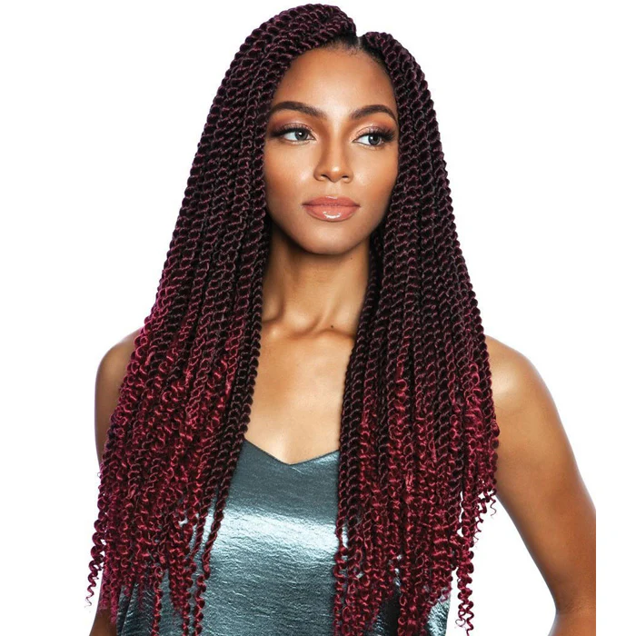 Mane Concept Afri Naptural Crochet Loop Pre-Stretched Braid - SB308 3X COILY ENDS SENEGAL TWIST 18"