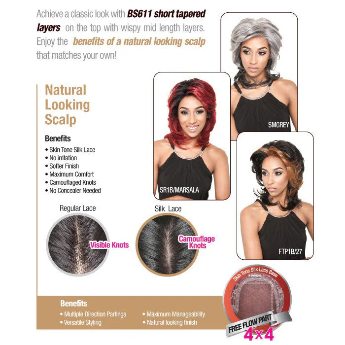 Mane Concept Isis Brown Sugar Silk Human Hair Blend 4x4 Lace Front Wig - BS611 - Image 5