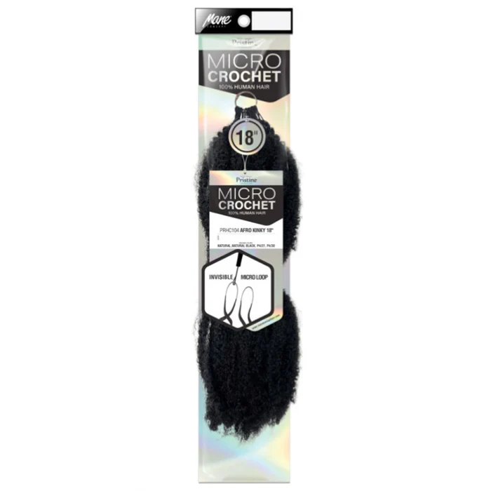 Mane Concept Pristine Micro Crochet 100% Human Hair Pre-Looped Braid - PRHC104 AFRO KINKY 18"