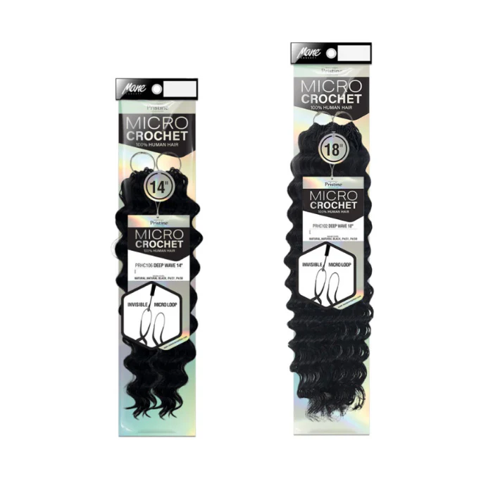Mane Concept Pristine Micro Crochet 100% Human Hair Pre-Looped Braid - PRHC106 / PRHC102 DEEP WAVE 14/18" - Image 3