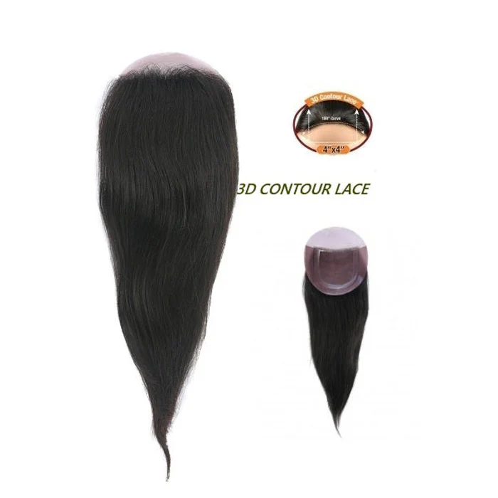 Trill Unprocessed Brazilian Virgin Human Hair 3D CONTOUR LACE 4X4 CLOSURE STRAIGHT 14 Inch - Image 3
