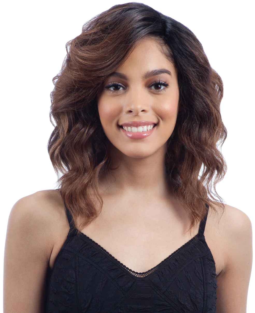 Model Model Synthetic Deep Invisible L-Part Lace Front Wig BUBBLE MEADOW