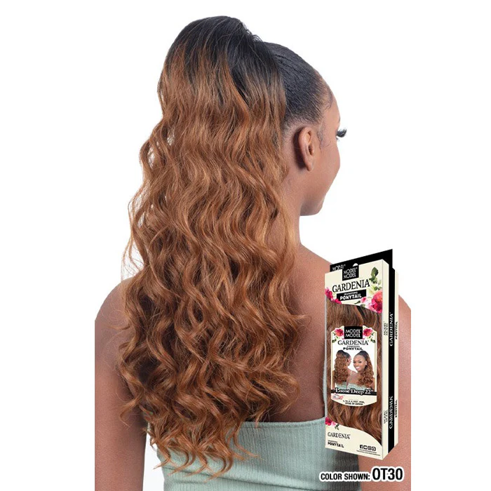 Model Model Gardenia Drawstring Ponytail - LOOSE DEEP 22" - Image 2