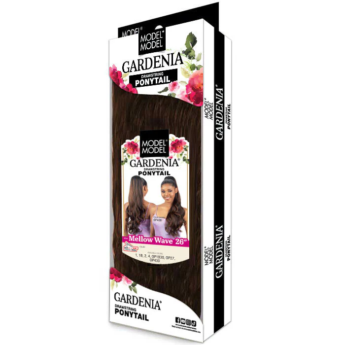 Model Model Gardenia Drawstring Ponytail - MELLOW WAVE 26" - Image 5