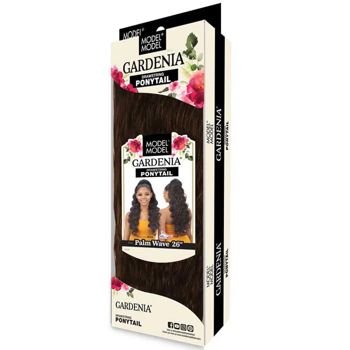 Model Model Gardenia Drawstring Ponytail - PALM WAVE 26" - Image 3