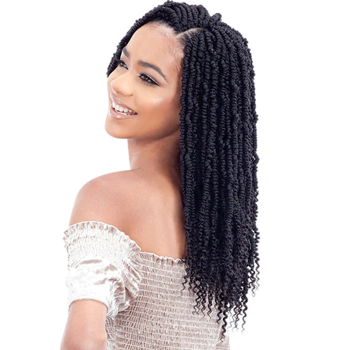 Model Model Glance Pre-Looped Crochet Braid - 2X BOMB TWIST 14" - Image 6
