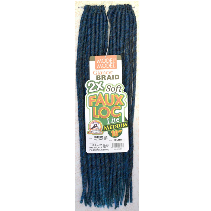 Model Model Glance Pre-Looped Crochet Braid - MEDIUM SOFT FAUX LOC 18" 2X - Image 3
