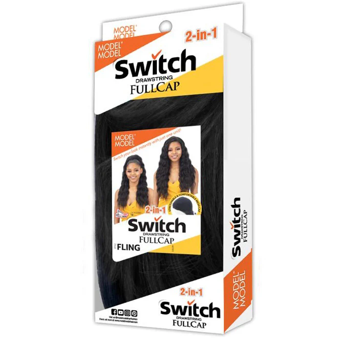 Model Model Switch Drawstring Full Cap 2 In 1 Half Wig - FLING - Image 3