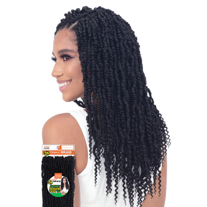 Model Model Pre-Looped Crochet Braids - 3X SPRINGY PASSION TWIST 14" - Image 2