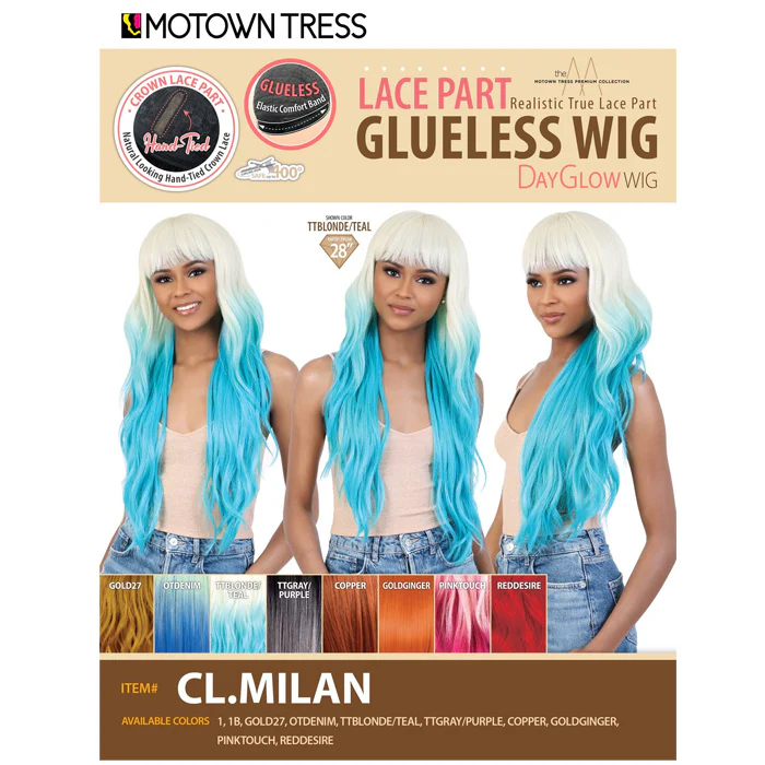 Motown Tress Day Glow Wig Glueless Lace Part Wig - CL.MILAN - Image 4