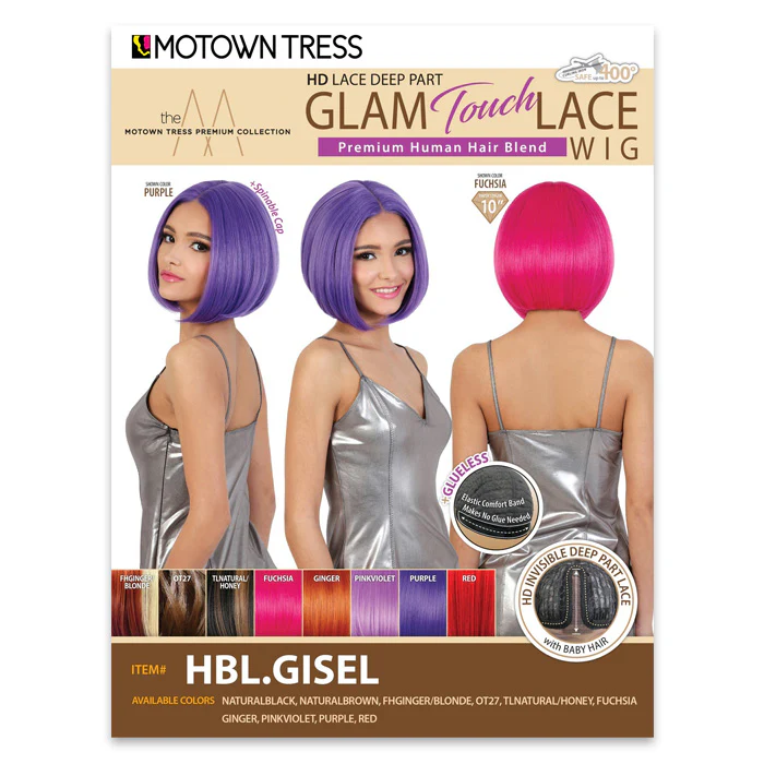 Motown Tress Glam Touch Lace Glueless Human Hair Blend HD Deep Part Lace Front Wig - HBL GISEL - Image 6