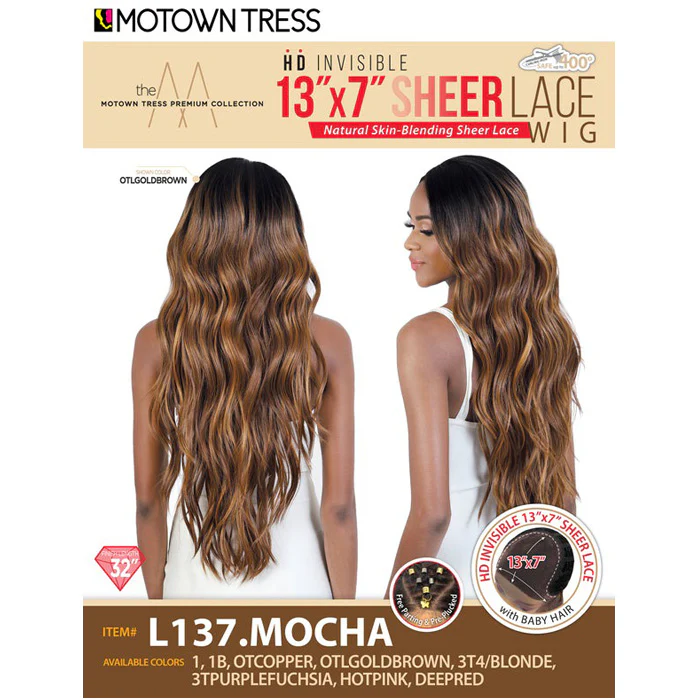 Motown Tress HD Invisible 13x7 Sheer Lace Front Wig - L137.MOCHA - Image 4
