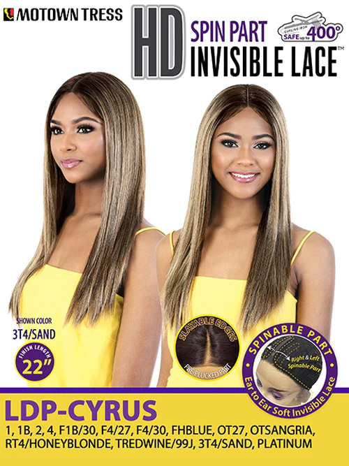 Motown Tress Synthetic Spinable Part HD Invisible Lace Front Wig - LDP CYRUS - Image 5