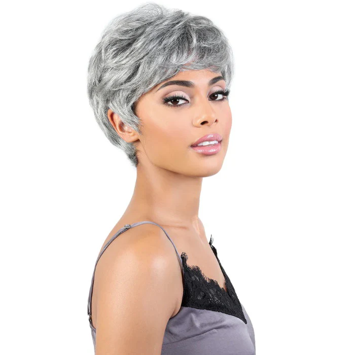 Motown Tress Human Hair Silver Gray Hair Collection Wig - SH AISHA - Image 2