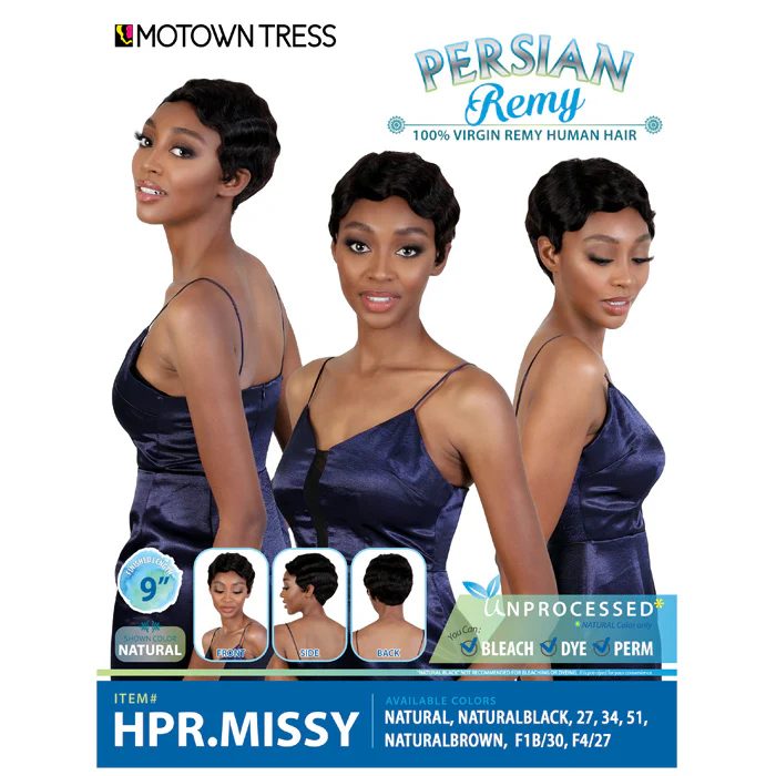 Motown Tress Persian Remy 100% Virgin Remy Human Hair Full Wig - HPR.MISSY - Image 6